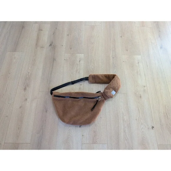 FP Movement Free People Overachiever Sherpa Sling Coco Teddy Crossbody Backpack - Picture 1 of 5